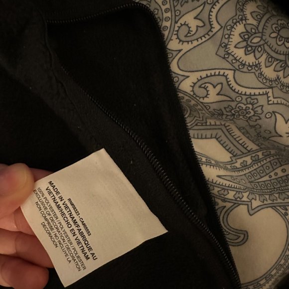 NIKE Black Polar Fleece Crop Side Zip Pullover Crop Sweatshirt sz. Small - Picture 4 of 5